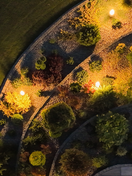 Zadbany ogród - widok z góry